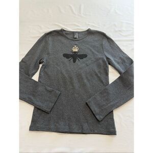 My Flat In London Jan Haedrich Grey Queen Bee Long Sleeve Shirt Size Medium